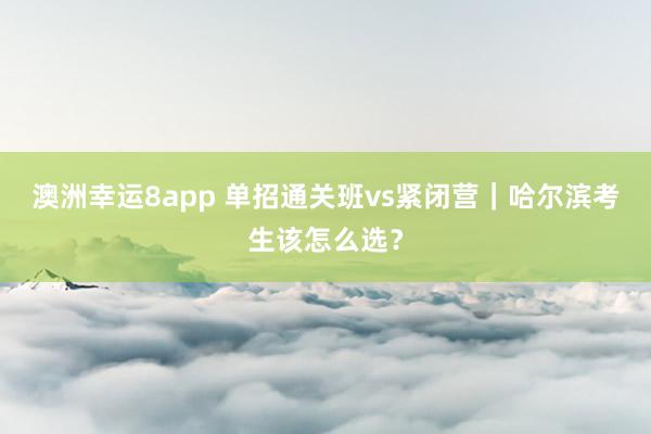 澳洲幸运8app 单招通关班vs紧闭营｜哈尔滨考生该怎么选？