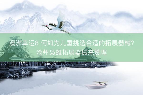澳洲幸运8 何如为儿童挑选合适的拓展器械？沧州枭雄拓展器械来赞理
