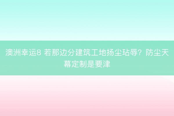 澳洲幸运8 若那边分建筑工地扬尘玷辱？防尘天幕定制是要津
